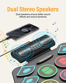 Drum Pad Kit for Beginners Kids with Build-in Stereo Speaker, Drum Sticks, Great Holiday
