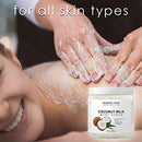 Majestic Pure Coconut Milk Body Scrub, Anti Cellulite & Exfoliator, Natural Skin Care