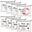 8Pcs Teacher Appreciation Gifts, Teacher Gifts Makeup Bag Canvas Cosmetic bag