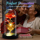 Glass Artificial Forever Roses Flowers Beauty and The Beast Light Rose Present Decor