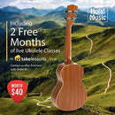 Concert Ukulele Bundle, Deluxe Series 24 Inch Mahogany Ukulele with Aquila Nylgut Strings