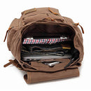 High Capacity Canvas Vintage Backpack - for School Hiking Travel 12-17" Laptop