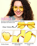 8 Pairs Rimless Sunglasses Heart Shaped Frameless Glasses Trendy Transparent