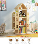Rotating Bookshelf 360 Display Floor Standing Bookcase Storage Rack for Kids