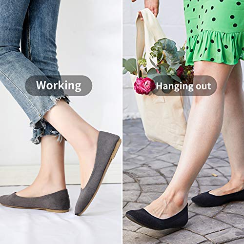 Women’s Black Flats Shoes Comfortable Suede Pointed Toe Slip On Casual Ballet Flats