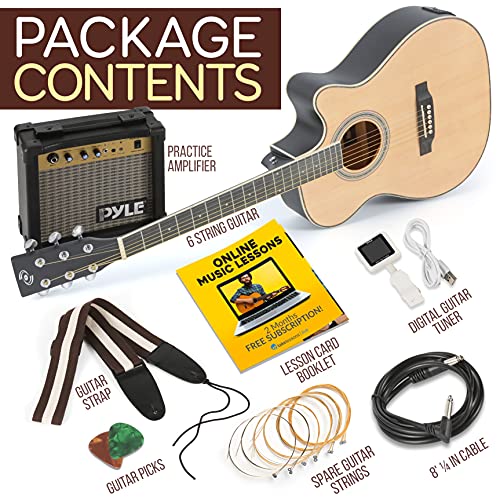 Acoustic Electric Cutaway Guitar and Amp Kit Full Scale 41” Steel String Spruce Wood w/Gig Bag