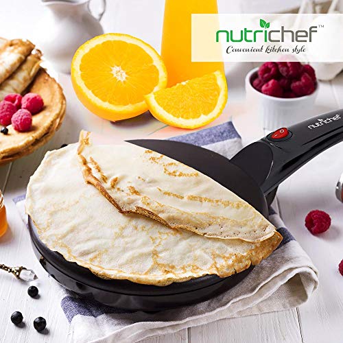 Electric Griddle Crepe Maker - Pan Style Hot Plate Cooktop with ON/OFF Switch