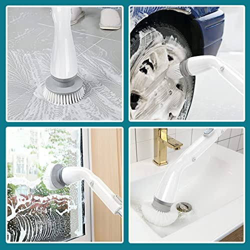 Electric Spin Scrubber Pro, Cordless Spin Scrubber with 4 Replaceable Brush Heads