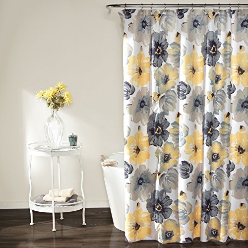 Shower Curtain-Bathroom Flower Floral Large Blooms