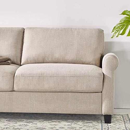 Loveseat Sofa / Easy, Tool-Free Assembly, Beige
