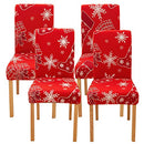 4PCS Stretch Removable Washable Dining Room Chair Protector Slipcovers Christmas Decor