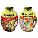 3D Ramen Chicken Noodle Soup Hoodies Sweatshirts for Men Women Cotton Cute Tag XL