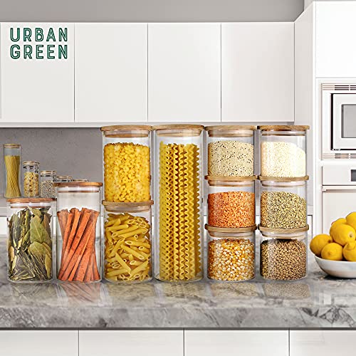 Airtight Glass Canisters with Wood Lids, Glass Food Storage Containers with Lids,