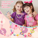 Beaded Necklace and Beads Bracelet for Kids, 6 Sets