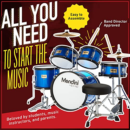 Starter Drums Kit with Bass, Toms, Snare, Cymbal, Hi-Hat, Drumsticks & Seat