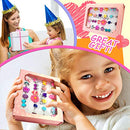 Little Girl Jewel Rings in Box, Adjustable, No Duplication, Girl Pretend Play and Dress Up