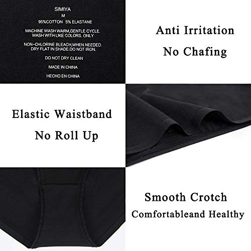 7 Pack Large Women's Underwear Comfort Breathable Black Bikini Panties