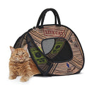 Cat Carrier with Zipper Lock- Foldable Travel Cat Carrier - Pet Pen, Blue/Brown