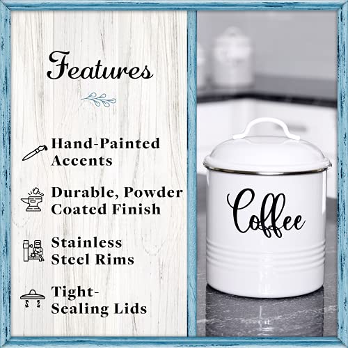 Home Acre Designs Kitchen Canisters Set of 3 - Airtight Tea, Sugar & Coffee Containers