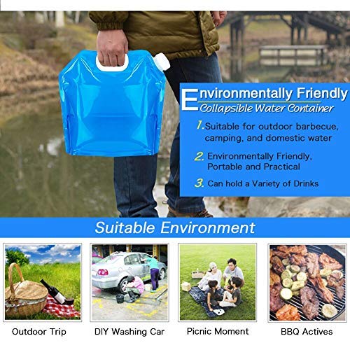 Collapsible Water Tank Container 4 Pack 1.3 Gallon/5L Portable Folding Water Bag