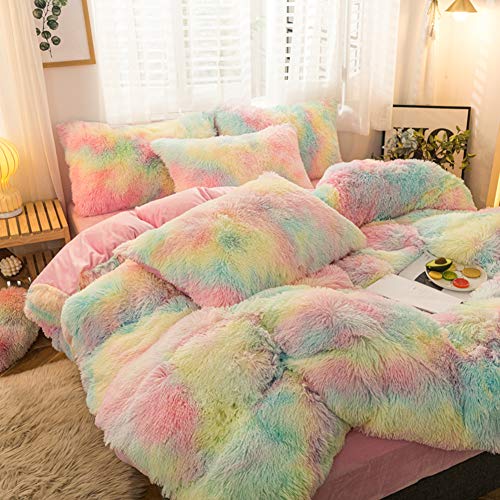 MorroMorn 5 PCS Shaggy Duvet Cover Bedding Set Soft Cozy