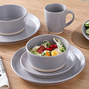 Stone Lain Jules 32 Piece Stoneware Round Dinnerware Set, Grey