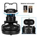 Odoland Portable LED Camping Lantern with Ceiling Fan - Hurricane Emergency Survival Kit