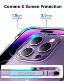 iPhone 14 Pro Case Clear, [Military Grade Protection] [Not Yellowing] Shockproof Phone