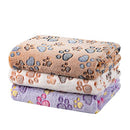 1 Pack 3 Dog Blankets for Small Dogs, Soft Fluffy Paw Print Pattern Fleece Pet Blanket