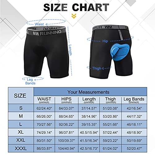 Men's Cycling Underwear, 3D Padded Bike Shorts,Quick Dry Breathable Bicycle Leggings