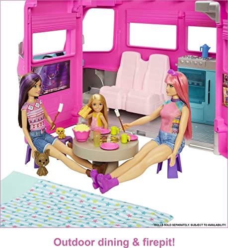 Barbie Camper, DreamCamper Toy Playset with 60+ Barbie Accessories and Furniture