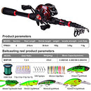 Fishing Rod and Reel Combo, 6.9ft Telescopic Spincast Rod