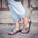 Palm Leaf Flat Summer Sandals for Women | Perfect for the Beach Walking & Dressy
