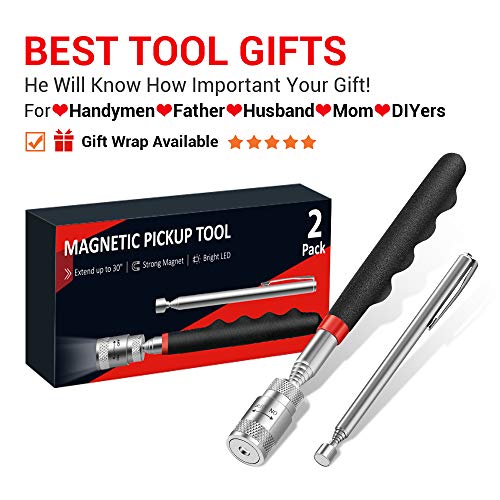 Magnetic Pickup Tool Gifts for Men - 2 Pack Christmas Stocking Stuffers for Men