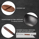 Carbon Steel Wok with Wooden Handle and Lid,using for Electric, Induction, Gas Stoves