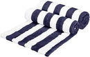 Amazon Basics Cabana Stripe Beach Towel - 2-Pack, Navy Blue