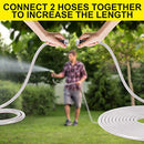 Metal Water Hose 100 ft - Stainless Steel Water Hose with 2 Nozzles, Lightweight,