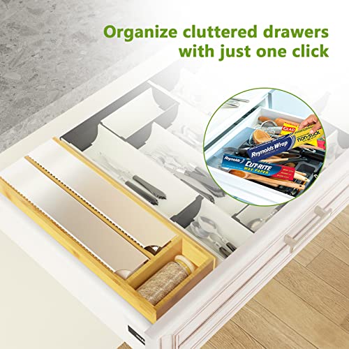 Foil and Plastic Wrap Organizer and Toilet Paper Holder(Adjustable)