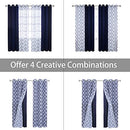 Mix and Match Curtains - 2 Pieces Moroccan Print Sheer Curtains and 2 Pieces Blackout