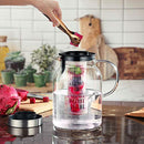 Pitcher, Fruit Infuser Water Pitcher with Removable Lid, High Heat Resistance  Pitcher