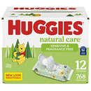Huggies Natural Care Sensitive Baby Diaper Wipes, Unscented, Hypoallergenic