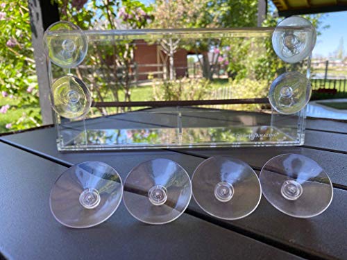 Window Bird Feeders with Strong Suction Cups - 4 Cups Tray with Drainage Holes