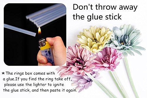 Little Girl Jewel Rings in Box, Adjustable, No Duplication, Girl Pretend Play and Dress Up