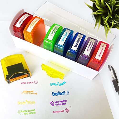 Teacher Stamps for Grading Classroom，Parent Signature Self-Inking Teacher Stamp Set