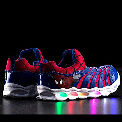 YUNICUS Light Up Sneakers for Boys, Spider Caterpillar