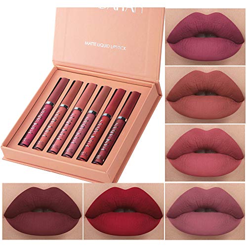 6Pcs Matte Liquid Lipstick Makeup Set, Lasting Wear Waterproof Lip Gloss