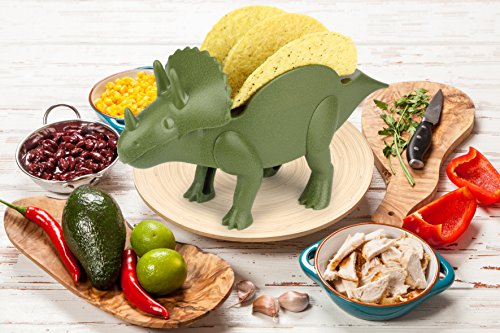 TriceraTaco Holder Ultimate Dinosaur Taco Stand, Holds 2, Green