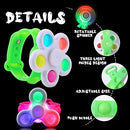 Pop Bracelet Fidget Spinner 8 Pack, Halloween Christmas Light Up Party Favors Fidget