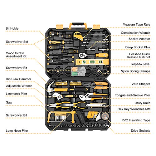 DEKOPRO 168 Piece Socket Wrench Auto Repair Tool Combination Package Mixed