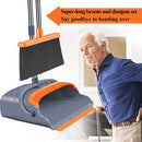 Broom and Dustpan Set, Self-Cleaning with Dustpan Teeth, Ideal for Dog Cat Pets